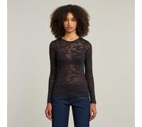 Fine Lace AOP Slim Top - Multi color - Women XS