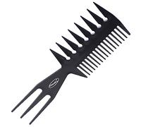 Fine Lines - 3 in 1 Styling Comb - Hair Detangling and Shower Comb Great for Afro, Wet or Curly Hair | Thick Plastic Black antistatic comb