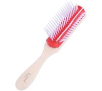 Fine Lines 5 Row Hair Brush for Men & Women, White Rubber Cushion Tangle Tamer - Ideal for Curly or Fine Hair and Hair Extensions - Perfect Travel Companion - Lightweight & Comfortable Design