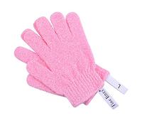 Fine Lines - Exfoliating Shower Gloves, Pink | Exfoliating Glove for Bath scrub, Dead Skin Remover | Exfoliating mitt | Body Scrub Gloves with Hanging Hoops | Protected Design