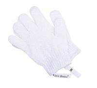 Fine Lines - Exfoliating Shower Gloves, White | Exfoliating Glove for Bath scrub, Dead Skin Remover | Exfoliating mitt | Body Scrub Gloves with Hanging Hoops | Protected Design