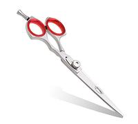 Fine Lines Professional Hairdressing Scissors 6 in - Razor Edge Stainless Steel Scissor with Dial Screw, Hook & Rubber Pads - Anti-Rust Barber Tool for Grooming, Hair Cutting & Salon Styling