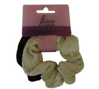Fine Lines UK Velvet Ponytail Scrunchies 6012 Assorted 2 Pcs