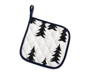 Fine Little Day Gran quilted oven mitt 21x21 cm White-black