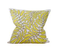Fine Little Day Leaves cushion cover embroidered 48x48 cm Lime-nature