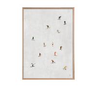 Fine Little Day Skiers poster 50x70 cm Light grey