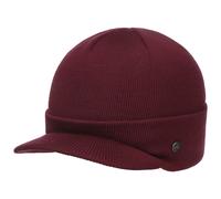 Lierys Fine Merino Knitted Hat Ladies’/Men’s (visor 4.8 cm) - Winter hat made of Merino Wool - Knitted hat in one size (54-59 cm) - Cap with visor autumn/winter bordeaux One Size