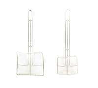 Fine Mesh Deep Fryer Oil Skimmer/Strainer - Professional Set of Two - One 7” And One 5” Square Cooking Skimmers
