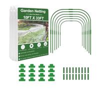 Fine Mesh Garden Cover - 10x33ft Row Hoop Kit, 6 Arch Steel Frames | Weatherproof Bird Barrier, Long Lasting Physical Shield For Cabbage Gnat Raised Bed Outdoor Growing Present