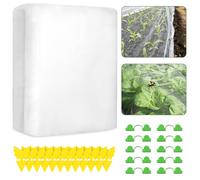 Fine Mesh Garden Netting for Veg Patch, 3x20M Insect Netting for Vegetables & Garden Netting for Plants Kit with 12 Sticky Traps + 10 Greenhouse Accessories - Blocks Pests, Birds & Small Animals