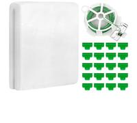 Fine Mesh Garden Netting for Veg Patch & Plants 2.5x3m, Insect Netting for Vegetables with 1 Roll 20m Plant Ties & 20 Greenhouse Accessories, White Reusable Plant Protection Net For Vegetables Fruits