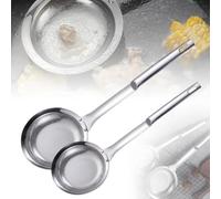 Fine Mesh Stainless Steel Colander - Oil Strainer for Kitchen, Strainer with Handle for Frying, Cooking, Pasta, Salad, Dish Washing, Drainer (2 PCS)