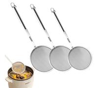 Fine Mesh Stainless Steel Colander with Long Handle, Stainless Steel Food Strainer for Kitchen Cooking, Extra Fine Mesh Sieve for Filter Foam, Soup Dregs, Fine Mesh Skimmer Spoon,Hot Pot Fat Strainer