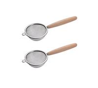Fine Mesh Strainer Stainless Steel Tea Strainer Mesh Strainer with Handle(Wood), Sifter Strainer for Loose Tea Coffee Cocktails Juice, Tea Steeper,Food Strainers,Matcha Sifter (7cm,2Pcs)