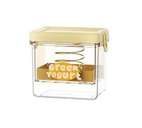 Fine Mesh Yogurt Strainer with Lid for Making Creamy Greek Yogurt at Home, Whey Separator and Cheese Maker with Pressure Filtration System(Rectangle Yellow)