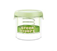 Fine Mesh Yogurt Strainer with Lid for Making Creamy Greek Yogurt at Home, Whey Separator and Cheese Maker with Pressure Filtration System(Round Green)