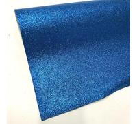 Fine Metallic Glitter Fabric Sparkly Vinyl Faux Leather Backed Decor Craft Bows (17 - Cobalt) (ONE - METRE)