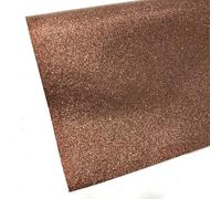 Fine Metallic Glitter Fabric Sparkly Vinyl Faux Leather Backed Decor Craft Bows (19 - Chocolate) (Half - METRE)