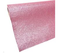 Fine Metallic Glitter Fabric Sparkly Vinyl Faux Leather Backed Decor Craft Bows (35 - Pretty Pink) (Half - METRE)