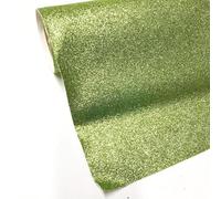 Fine Metallic Glitter Fabric Sparkly Vinyl Faux Leather Backed Decor Craft Bows (7A - Lime) (ONE - METRE)