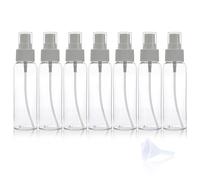 Fine Mist 7 Pack 50ml Refillable Plastic Bottles, Mini Spray Bottles Transparent Plastic Holiday Travel Bot (50ML)