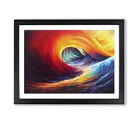 Fine Modern Abstract Art Framed Wall Art Print A2 Black | Ready to Hang, Premium Gi Paper, Fade-Resistant Inks, Securely Packaged, UK Made