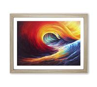 Fine Modern Abstract Art Framed Wall Art Print A2 Oak