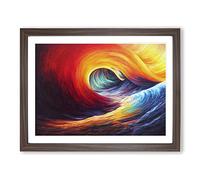 Fine Modern Abstract Art Framed Wall Art Print A2 Walnut