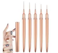 Fine Nail Brush - 5 Pieces Striping Brushes - Drawing Brush for Detailing 5/8/13/20/25mm, Art Design Pen Set for Long Lines, Professional Nails