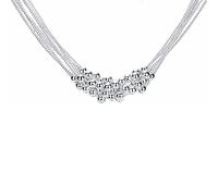 fine necklace for women 18 inches six party line light bead necklace