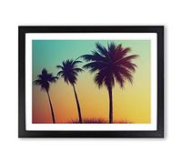 Fine Palm Trees Framed Print | A2 Black Framed Wall Art | Ready to Hang | Modern Floral Picture | Living Room Bedroom Lounge Office