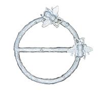 Fine Pewter Scarf Ring, Oak Twig with Two Bees Handcast By William Sturt