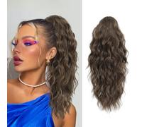 FINE PLUS 18" Ponytail Extension - Volume Boost, Natural Wave, Easy Style | No more flat ponytails. 18" claw clip extension adds volume & wave instantly - no heat, no damage. Just clip, shake, and go.