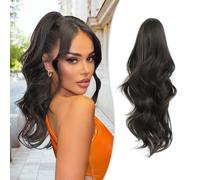 Fine Plus Ponytail Extension, 20inch Long Synthetic Claw Clip Ponytail Hair Extensions Curly Natural Layered Pony Tails for Women Instant Volume in Seconds Daily Wear Parties & Any Occasions