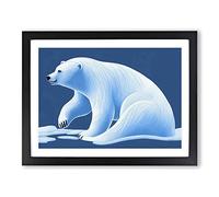 Fine Polar Bear Framed Print | A2 Black Framed Wall Art | Ready to Hang | Modern Animal Picture | Living Room Bedroom Lounge Office