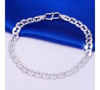 Fine Pt950 Real Platinum 950 Women Men 4.2mm Curb Link Bracelet 7.5inch