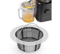 Fine Pulp Strainer for Cold Press Juicer - Stainless Steel Juice Filter with Wide Rim, 12x11x4cm, Compatible with Nama J2 and Most Brands