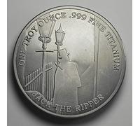 Fine/Pure .999 TITANIUM Coin/Round/Bar. JACK THE RIPPER. One Troy Ounce 31.1g. Investment/Bullion
