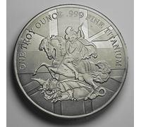 Fine/Pure .999 TITANIUM Coin/Round/Bar. ST GEORGE & THE DRAGON. One Troy Ounce 31.1g. Investment/Bullion