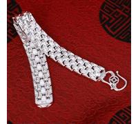 Fine Pure S990 Silver Bracelet Women Men Domineering Curb Watch Link Bracelet-12mm-8.26in-about 35g