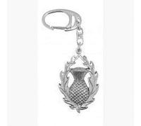 Fine Quality English Pewter Scottish Thistle Keyring, Lovely Gift Idea