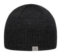 Lierys KNITH Beanie Fine Rip Merino Beanie Fleece Lined Autumn Winter Men Anthracite One Size