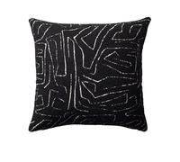 Fine Room Throw Pillow Covers, Pack of 1 Acrylic Blend Cushion Covers for Sofas, Couches, Bed, Boho Home Decor, Cozy Soft and Comfortable Pillow Cases, Amorf, Black 20x20 Inch