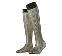 FALKE Women's Crossroads W Kh Sheer Patterned Knee High Socks, Green Artichoke 7436, OneSize