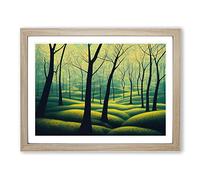 Fine Spring Forest Framed Print | A4 Oak Framed Wall Art | Ready to Hang | Modern Landscape Picture | Living Room Bedroom Lounge Office