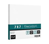 Fine Square Cardstock | 80lb Cover Bright White Thick Paper Card Stock Smooth Finish | 50 Cards Per Pack | 7 x 7