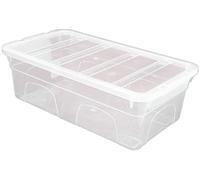Set of 5 Crystal Clear Plastic Storage Box Boxes With Lids UK BRITISH MADE Home Office Stackable (5 LITRE LADIES SHOE BOX)