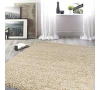 FINE STAR EXTRA THICK HEAVY 5CM PILE SOFT SHAGGY RUGS MODERN AREA RUGS BEDROOM HALL RUGS (Light Beige, 160 x 230cm)