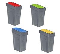 FINE STAR Plastic 50L Litre Kitchen Home Recycle Recycling Bin Office Rubbish Trash Waste Dustbin With Lid (Red,Blue,Yellow,Green)