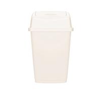 Plastic Flip Top Rectangle 50L Litre Waste Bin Paper Rubbish Kitchen Swing Bins UK (Cream)